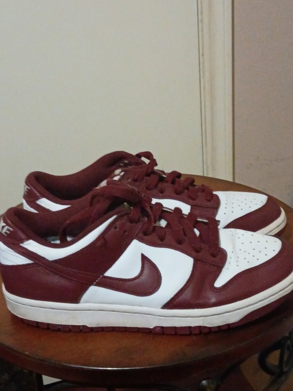 Nike Dunk Low GS White Redwood Gym Red Kids Shoes Sz 6.5Y (FB9109-115)